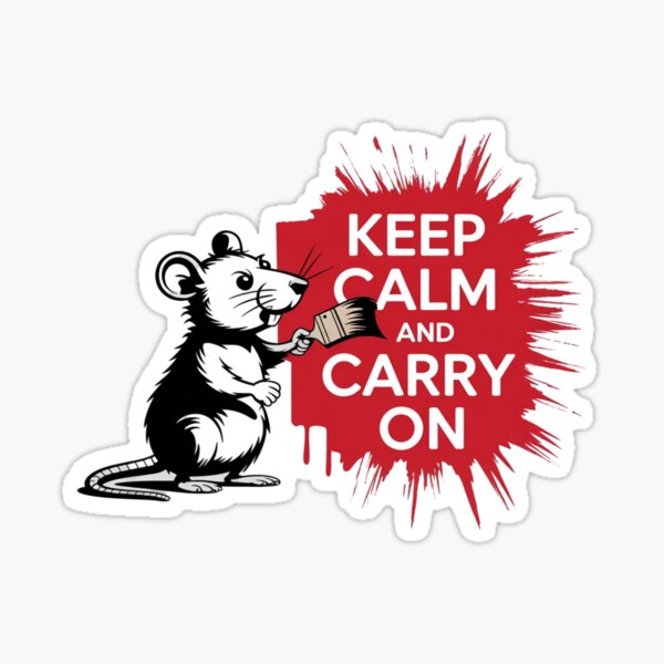 Item preview, A Banksy-style graffiti of a rat holding a paintbrush and painting a wall - Keep Calm and carry on designed and sold by 123ks.