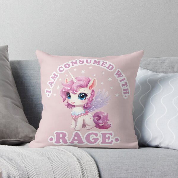 I am Consumed With Rage Throw Pillow