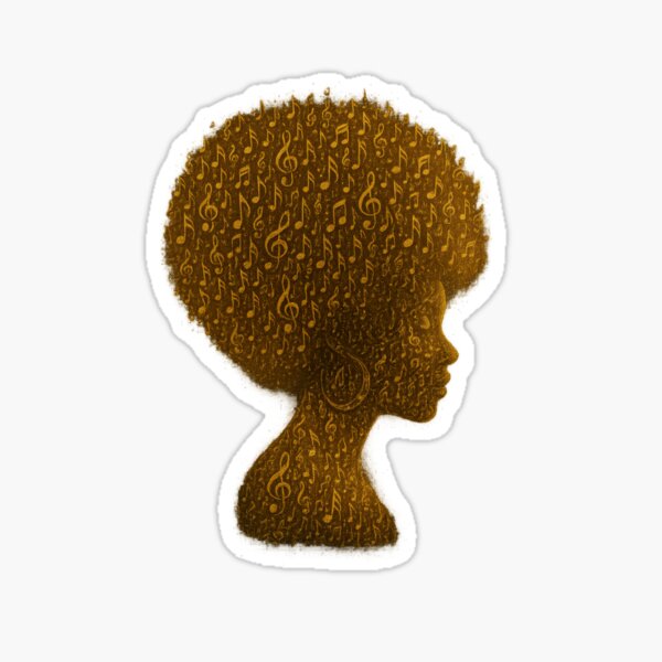 Item preview, Music note image of a woman with a Afro  designed and sold by RoseShop2093.