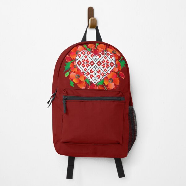 Item preview, Heart with Ukrainian Ornament and Red Poppies,Vector Illustration designed and sold by amatiana.