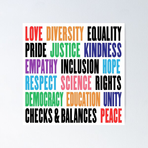 Item preview, Pro Love Diversity Equality Pride Empathy Science Checks Balances Tshirts Hoodies Hats Stickers Magnets Anti Trump Fuck Trump Flags Banners  designed and sold by allfreelance.