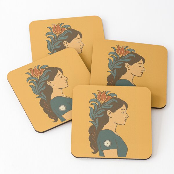 Item preview, Floral Portrait of a Woman with Glucose Sensor designed and sold by Lacritsa .