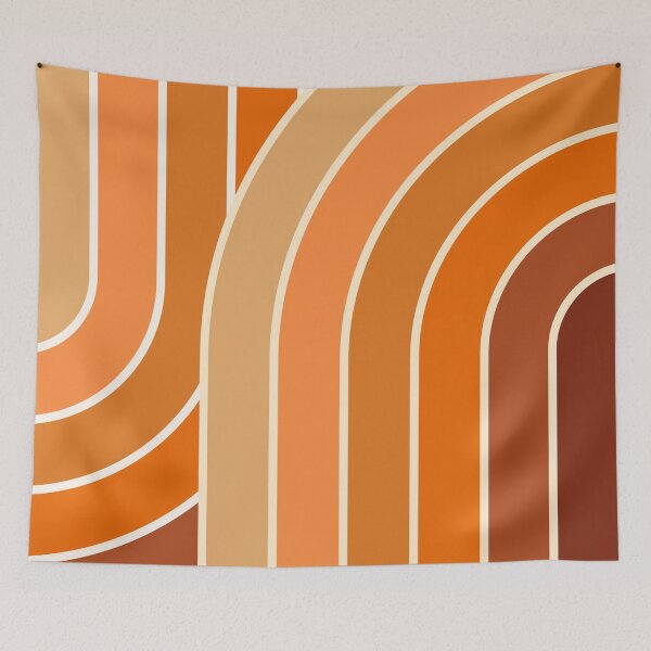Item preview, Midcentury Modern Geometric Arch Rainbow 21 in Earthy Terracotta designed and sold by nineFlorals.