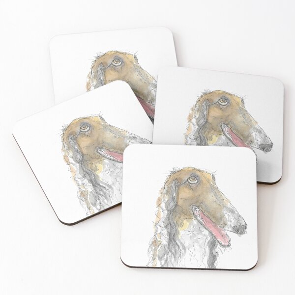 Item preview, Borzoi in pen and watercolour. designed and sold by DebTheZeb.