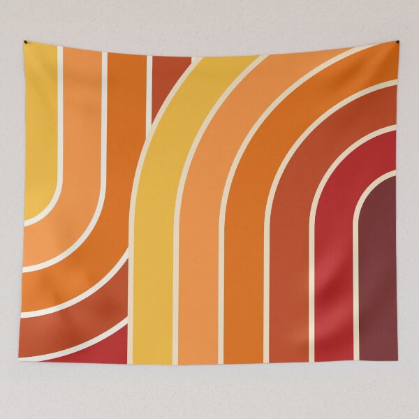 Item preview, Midcentury Modern Geometric Arch Rainbow 22 in Retro Vibes designed and sold by nineFlorals.