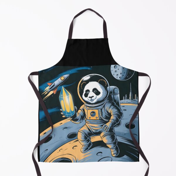 Artikelvorschau, Niedliche Retro Sci-Fi Panda Astronaut Mond Mission entworfen und verkauft von Into The Rabbit Hole.