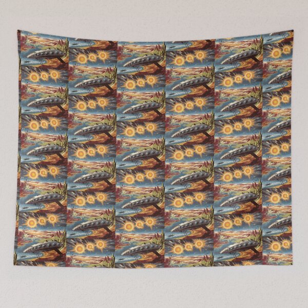 Item preview, Retro Sci-Fi Alien Fleet Planetary Invasion designed and sold by Into The Rabbit Hole.