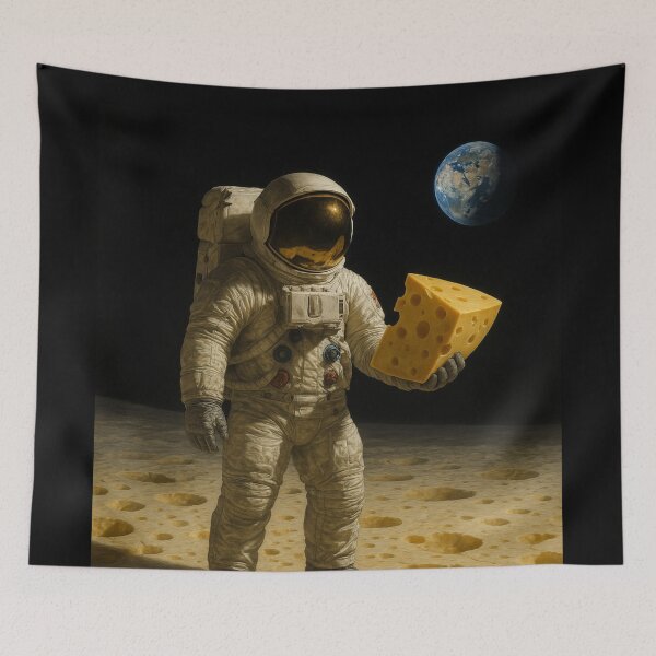 Item preview, Astronaut on the Cheese Moon. designed and sold by DanteEclipse.