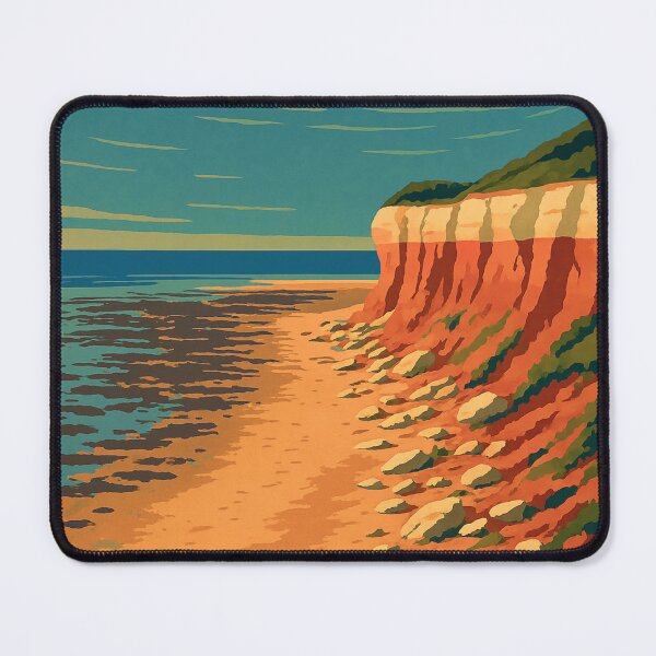 Item preview, Hunstanton Norfolk Design Vintage Striped Cliffs & Coastal Scene designed and sold by JackCurtis1991.