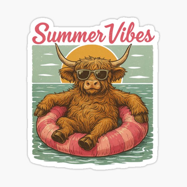 Item preview, Summer vibes - Highland cow design designed and sold by PolyroseDesign.