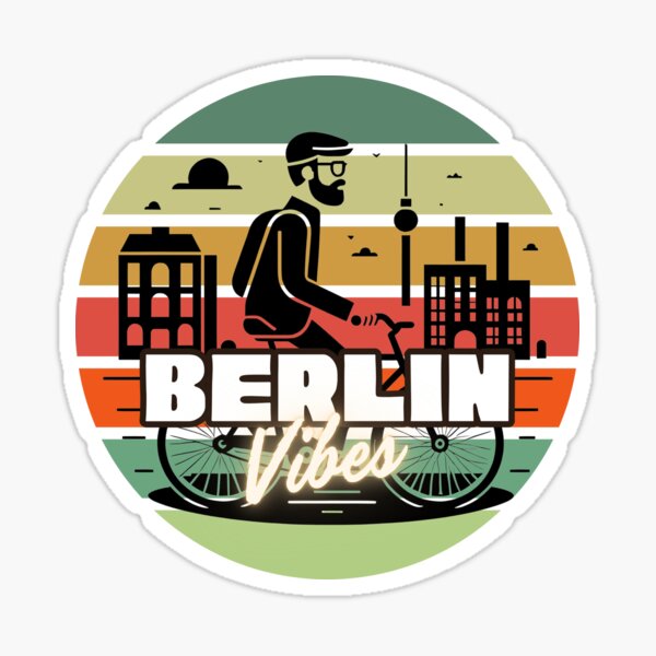 Item preview, "Berlin Vibes" Sunset Retro Hipster Style designed and sold by RisenAgain - Quantum Pretzel | Designs.