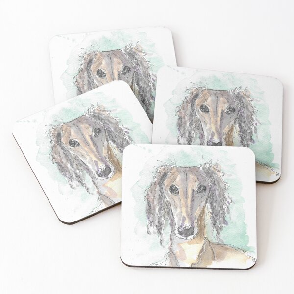 Item preview, Saluki Hound Illustration designed and sold by DebTheZeb.