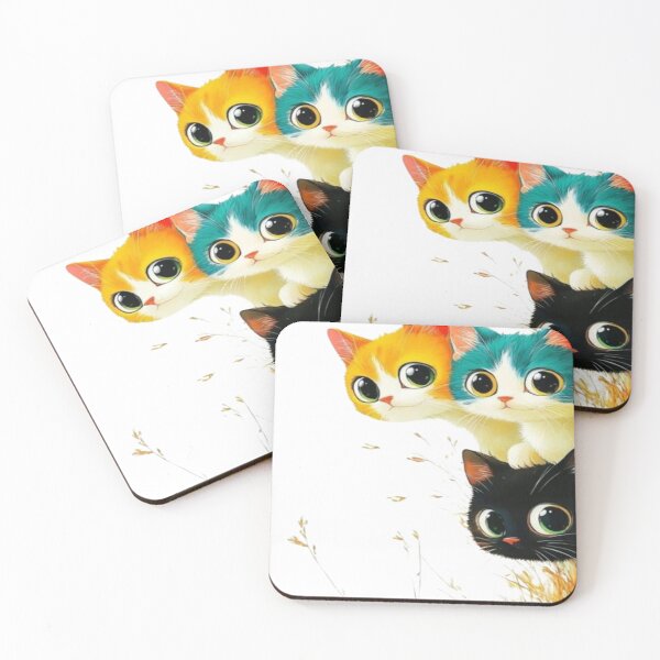 Item preview, "Three Kitten Friends: Softness and Fantasy Colors" designed and sold by GagaArtGallery.