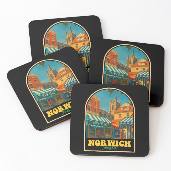 Item preview, Norwich Norfolk Design Vintage Market Scene & Historic City Architecture designed and sold by JackCurtis1991.