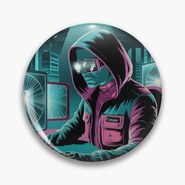Artikelvorschau, Retro Cyberpunk Neon Hacker Szene entworfen und verkauft von Into The Rabbit Hole.