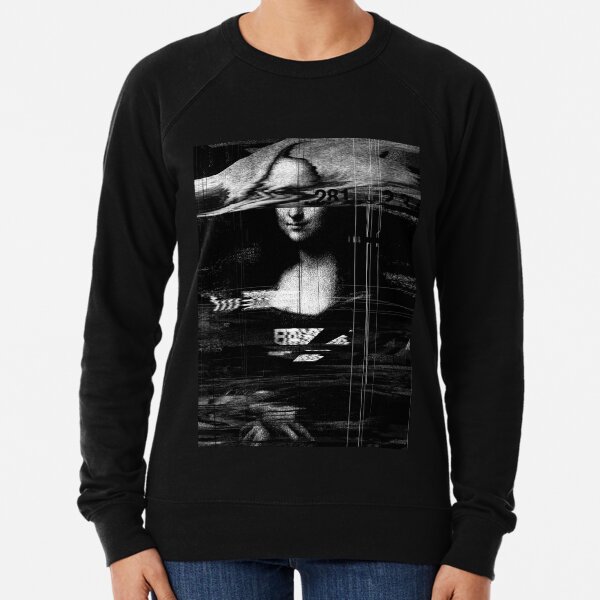 Mona Lisa Glitch Lightweight Sweatshirt