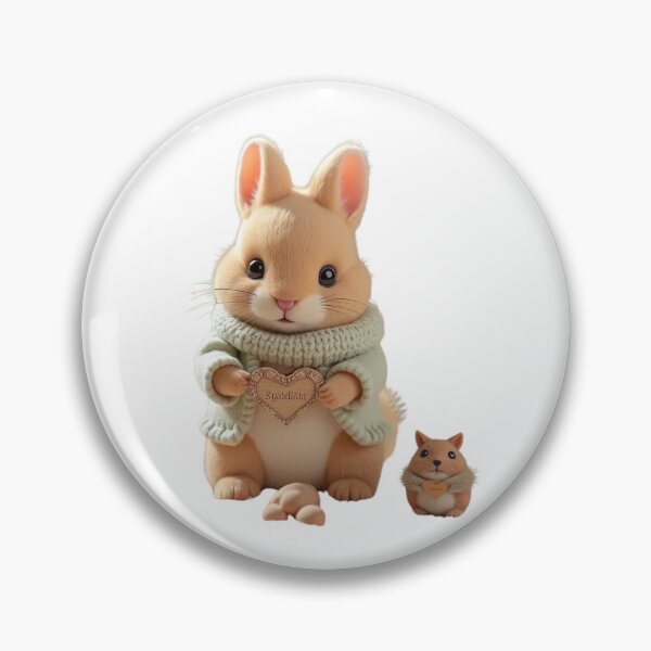 Item preview, Adorable Bunny and Hamster Duo Illustration designed and sold by Relevant Merch.
