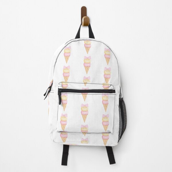 Item preview, Double Scoop Ice Cream Cone with Pink Gingham Bow – Coquette Watercolor Summer Art designed and sold by DivinePassion.