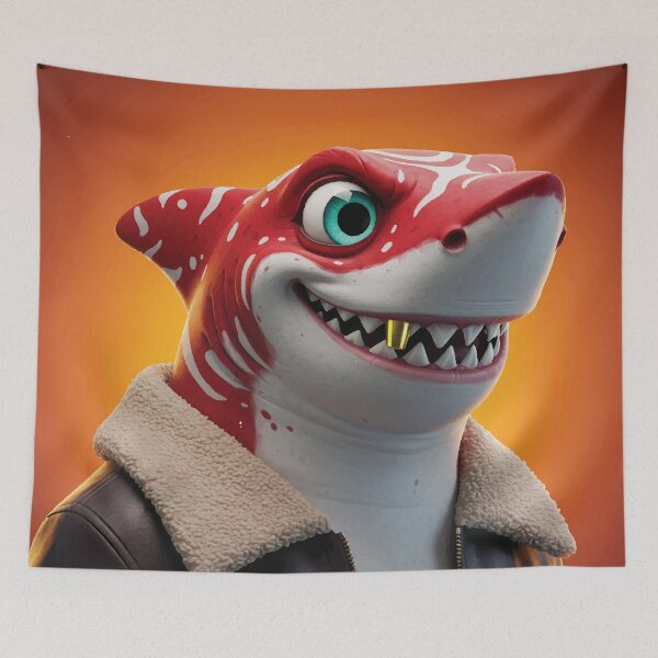 Item preview, Confident Cartoon Shark - Main Character Energy with Bold Orange Vibe designed and sold by -DEEWOLF-.