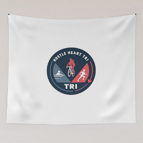 Item preview, Hustle. Heart. TRI. – Grit-Packed Triathlon Design for Endurance Athletes designed and sold by Triathlongram.