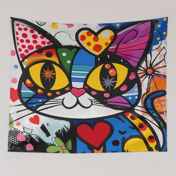 Artikelvorschau, Abstrakte Katze - Abstrakte Tierkunst entworfen und verkauft von PawPrintStyles.
