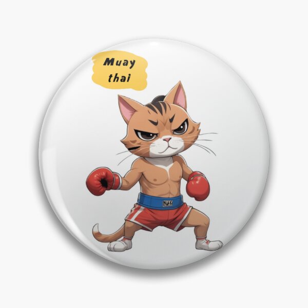 Item preview, Muay Thai Cat T-Shirt – Cute and Funny Thai Boxing Kitty Fighter Tee designed and sold by Babayaa.