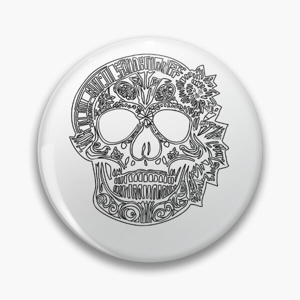 Item preview, Gothic Sugar Skull Coloring Page Black and White Line Art for cinco de mayo designed and sold by chuckletuckle.
