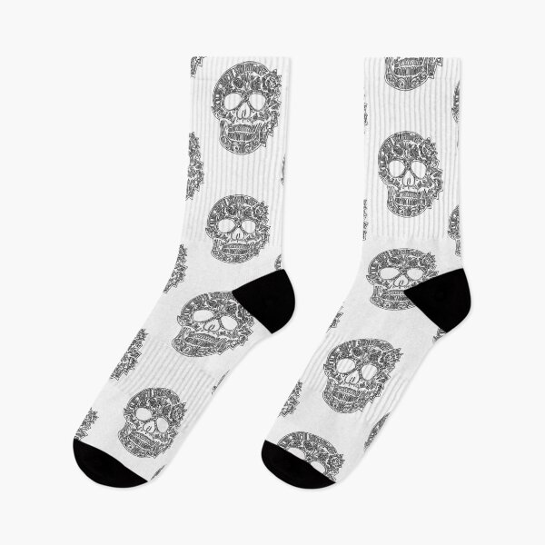 Item preview, Gothic Sugar Skull Coloring Page Black and White Line Art for cinco de mayo designed and sold by chuckletuckle.