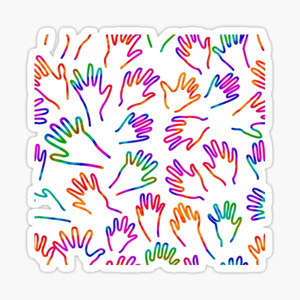 Item preview, Rainbow Cave Hands on White designed and sold by Art in My Loft.