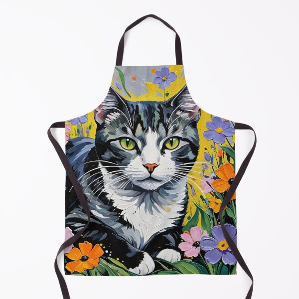 Item preview, Colorful Cat in a Floral Fantasy 4K Painting designed and sold by Keirnyx.