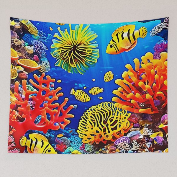 Item preview, Colorful Coral Reef Design  designed and sold by Health And Fitness Posts e-Store.