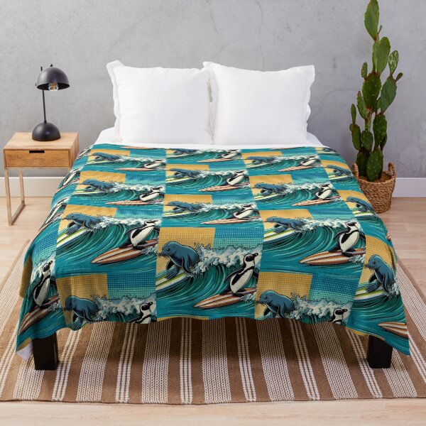 Item preview, Cute seal and penguin surfing the sea designed and sold by Dogandesighn.