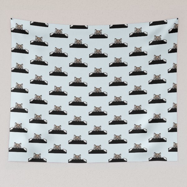 Item preview, Owl hiding behind wall fence wall sign funny cute designed and sold by shirt-o-mat.