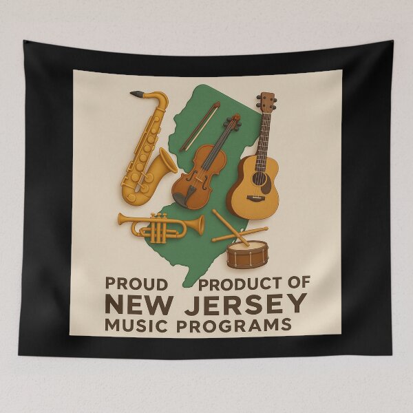 Item preview, Proud Product of New Jersey Music Programs – Music Education Tribute Art designed and sold by MySheetMusicArt.