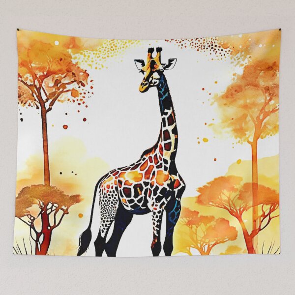 Item preview, Giraffe Savannah Art designed and sold by Health And Fitness Posts e-Store.