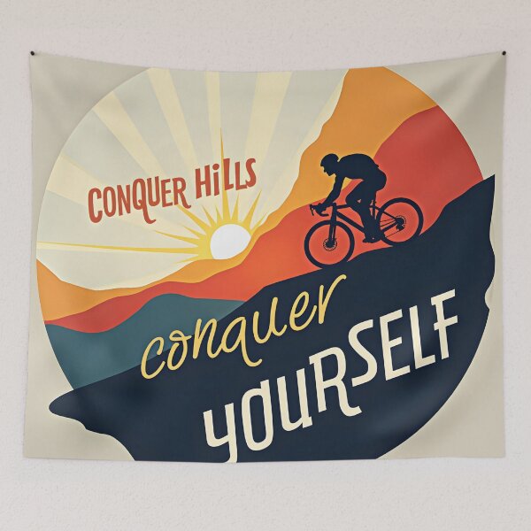Item preview, Conquer Hills Conquer Yourself Cycling Inspiration designed and sold by nhk999.