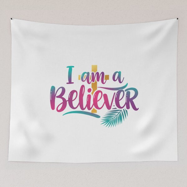 Item preview, I Am a Believer Colorful Cross Palm Leaf designed and sold by Faithloveshop.