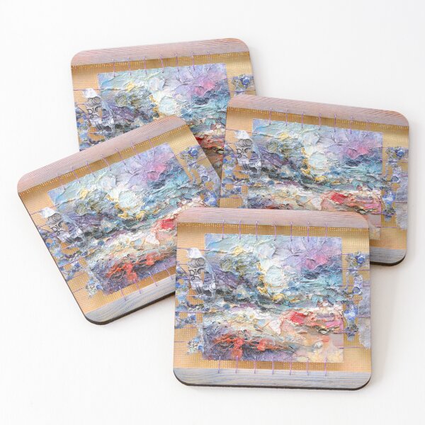Item preview, Abstract textured landscape mixed media painting designed and sold by Dariia Zhyrova.