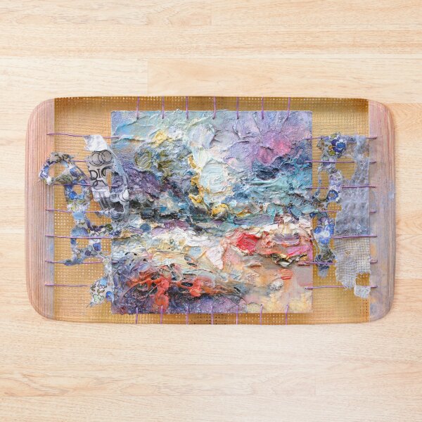 Item preview, Abstract textured landscape mixed media painting designed and sold by Dariia Zhyrova.