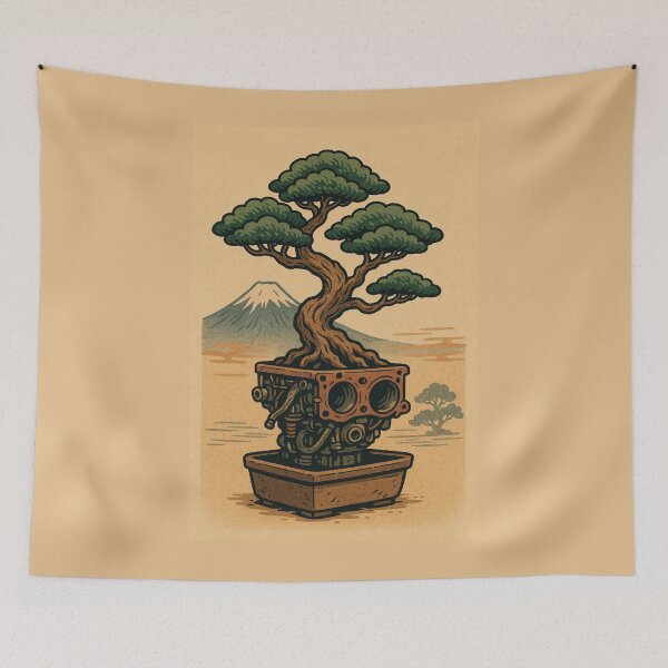Item preview, Bonsai Engine Block – JDM Zen Fusion Illustration designed and sold by LinearForm.
