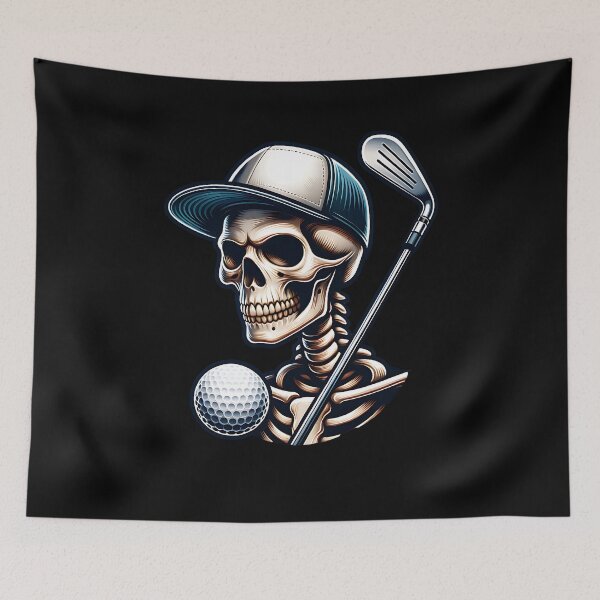Item preview, Skeleton with golf club and golf ball - cool golf design designed and sold by ReneMM.