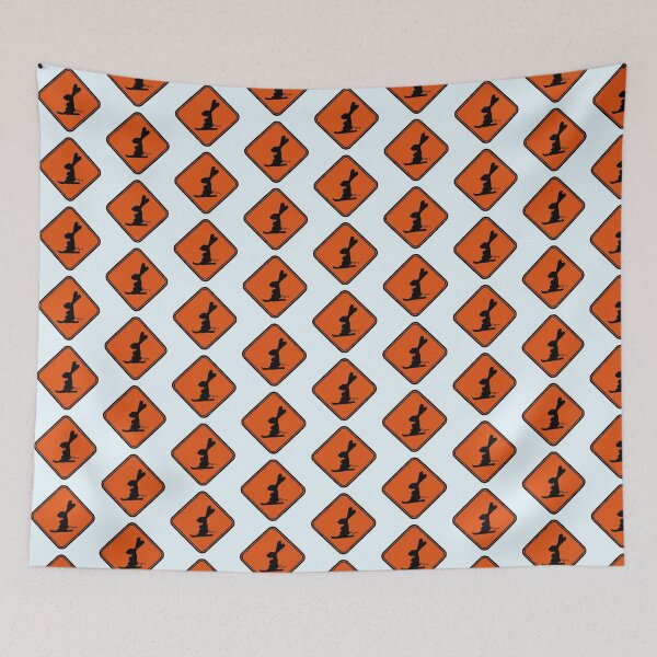 Item preview, Rabbit Warning Sign Ski Bunny Skiing Danger Zone designed and sold by shirt-o-mat.