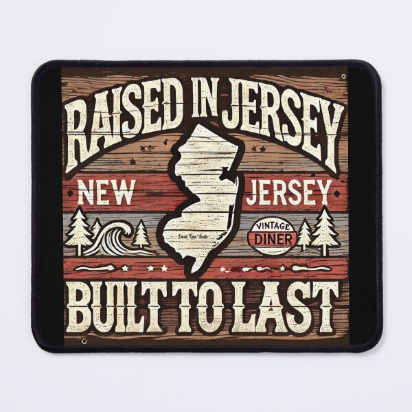 Item preview, Raised in Jersey, Built to Last – Rustic New Jersey Pride Design designed and sold by MySheetMusicArt.