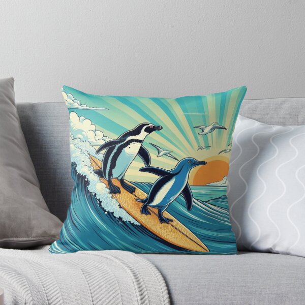 Item preview, Cute penguins surfing the sea designed and sold by Dogandesighn.