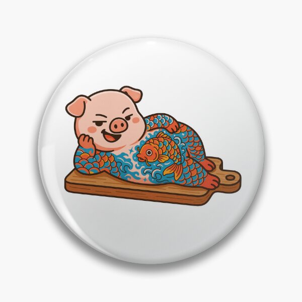 Item preview, Kalwaii Pig Boss – Tattooed King of Yum designed and sold by Tonsala.