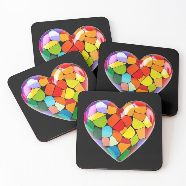 Item preview, Colorful Mosaic Heart – Abstract Pop Art Design designed and sold by Thavi.