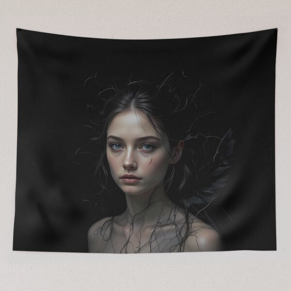 Item preview, Becoming Shadow – Girl with Wings and Thorns designed and sold by Pickmash.