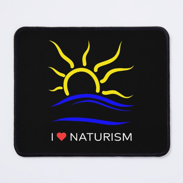 Item preview, I Love Naturism With Naturist Symbol Slogan Black Background designed and sold by lesvalises.