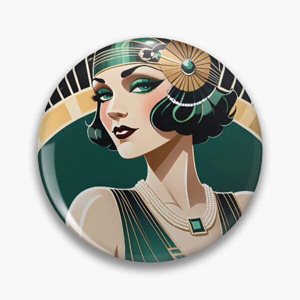 Item preview, Art Deco Jazz Age Socialite – A Vision of 1920s Glamour designed and sold by AI-Syn-Pro.