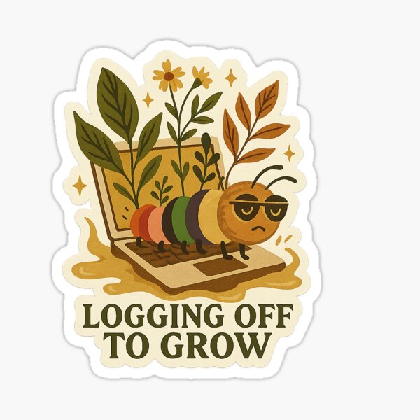 Logging Off To Grow Sticker